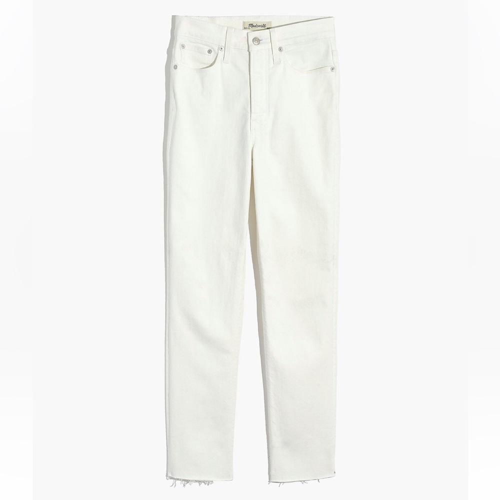 Madewell Perfect Vintage Crop Jeans, white, size 32. 11” hi rise.